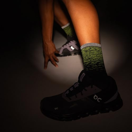 Image of Feetures Elite Ultra Light Cushion Mini Crew Sock - Sport Sock with Targeted Compression - Light Wave, S (1 Pair)