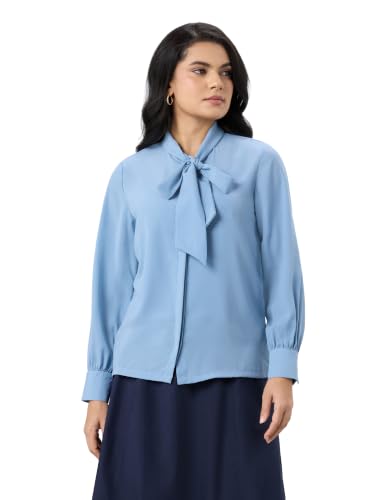 Image of Symbol Premium Women's Polyester Bow Tie Top (Regular Fit | Solid | Desk-to-Dinner) (Available in Plus Sizes)