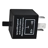 Titgoes Car LED Flasher Relay, Adjustable 3 Pin Turn Signal Fix, CF13 Flasher for Hyper Blink Flash Resolve, Universal for Motorcycle Car (Black)