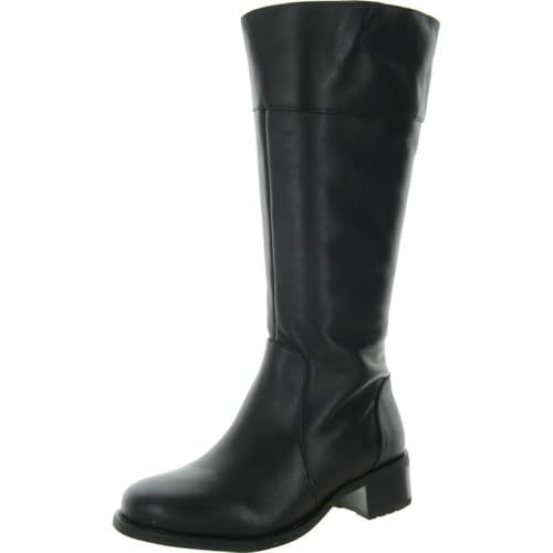 David Tate Womens Zipper Leather Knee-High Boots