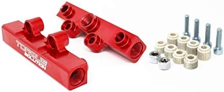 Torque Solution V2 Top Feed Fuel Rails Red Fits WRX 02-14/STI 07-20/LGT 08-12