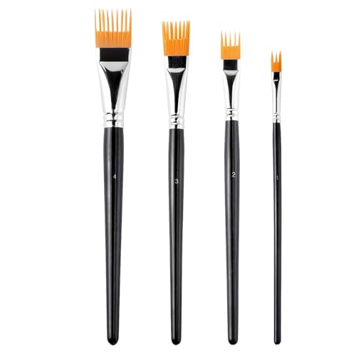 Pinceles para Pintura | 4 Piezas Multifuncionales,Brocha Plana | para Pasatiempos Viajes Halloween Cumpleaños Al Aire Libre Salón De Clases Estudio Principiantes Adultos Niños