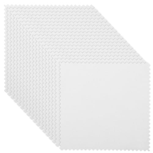 BESPORTBLE Paños de Limpieza para Joyas y Plata 100 Unidades 8X8 CM Microfibra Blanca para Pulir y Limpiar Gemas Oro y Plata Paño Compacto para Uso Diario y Restauración de Brillo