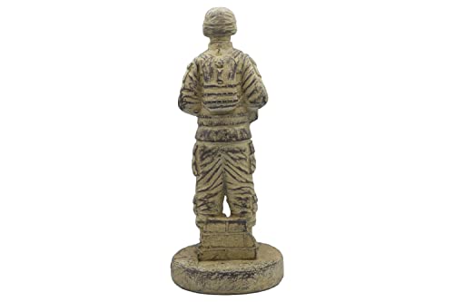 Solid Rock Stoneworks Small Standing Soldier 13In Tall Desert Sand Brown Color #TOP4