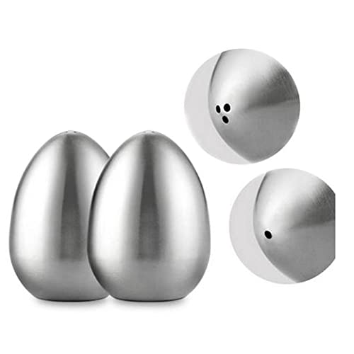 Esowemsn KBD2198 2Pcs Stainless Steel Egg Shaped Salt And Pepper Shaker Toothpick Holder Dispenser 1 Hole And 3 Hole Egg Spice Jar Container thumb #4