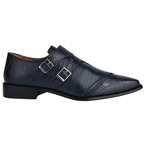 Image of LIBERTYZENO Mens Hornback Print Genuine Leather Lace Up Oxford Dress Shoes