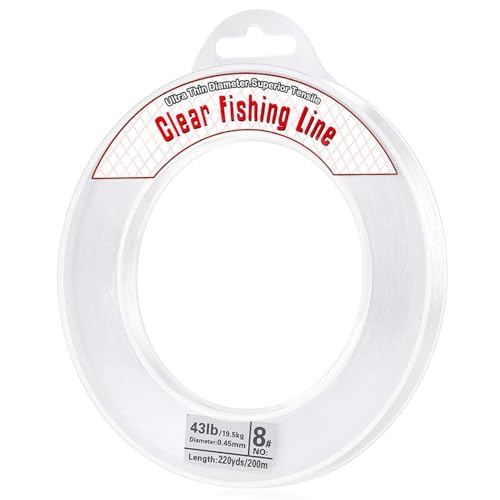 خيط صيد شفاف من النايلون، خيط نايلون شفاف قوي غير مرئي لتعلي...