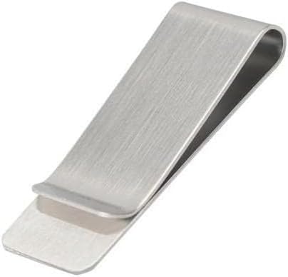 SPELT Metal Mini Paper Money Buckle Card Holder Clip Wallet Paper Clip Silver 5cm x 1.5cm Small Size