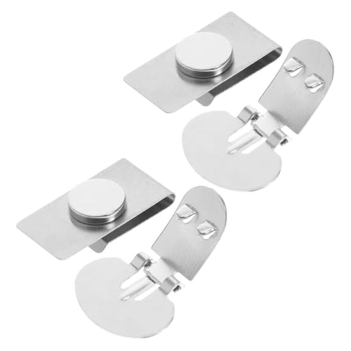 SECFOU Clips Magnéticos Invisibles para Corbatas 2 Pares de Porta Corbatas de Acero Inoxidable Antioscilación Fijador Magnético Profesional para Uso Formal