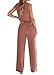 KIRUNDO Two Piece Outfits for Women Summer Sets 2026 Trendy Button Crop Vest Wide Leg Pantsuit Matching Set Spring Fashion Clothes(Dark Pink, Small)
