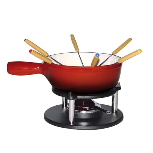 Baumalu 385052 Service à Fondue Savoyarde Fonte Émaillée Coloris Rouge, Unique