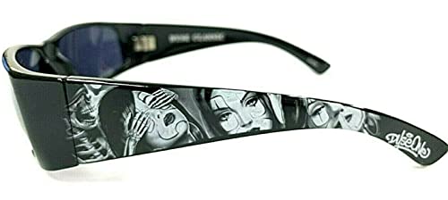 Authentic Shades Rules No Evil Payasa Skeleton Black Sunglasses California Lowrider Style