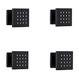 HOMEDEC 2inch Brass Shower Jet Waist Body Spray Massage Showerhead Can Swivel (Matte Black, 4 pack)