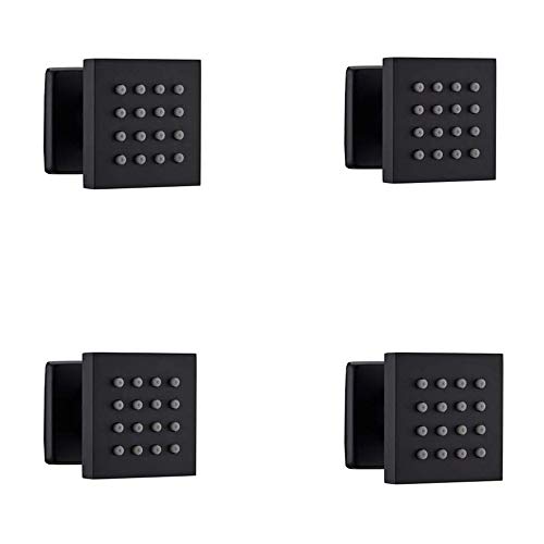 HOMEDEC 2inch Brass Shower Jet Waist Body Spray Massage Showerhead Can Swivel (Matte Black, 4 pack)