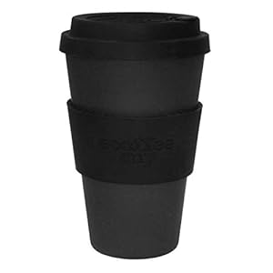 Ecoffee Cup: Kerr & Napier Zwart Silicone 14oz, Herbruikbare Eco vriendelijke Afhaalkoffie Cup Zwart