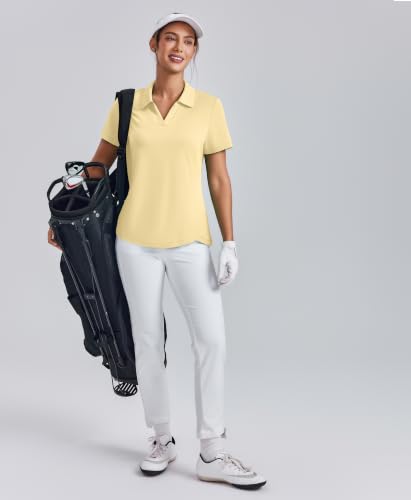 Image of PINSPARK Womens Golf Shirt Short Sleeve Polos UPF 50+ Collared Tennis Tops