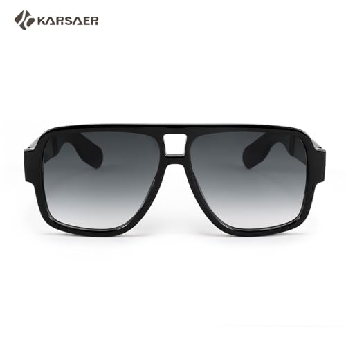 Karsaer Retro 70s Inspired Aviator Eyewear for Men and Women, Double Bridge Square Frame, Bold Pilot Design K71233
