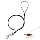 Mi Metty Chew Proof Dog Leash - Six Foot Metal Cable Lead. Heavy Duty Leash Made of Coated Wire Rope