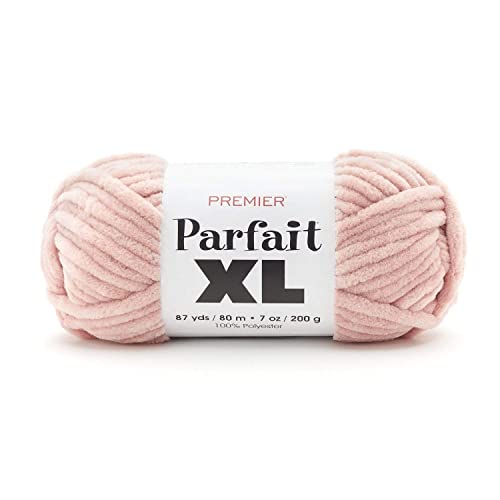 Premier Yarns Parfait XL Yarn, Ideal Yarn for Crocheting and Knitting, Jumbo Yarn, Made of 100% Polyester, Light Pink, 7 oz, 87 Yards