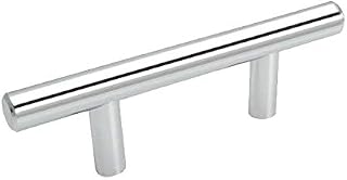 Cosmas 305-2.5CH Polished Chrome Cabinet Hardware Euro Style Bar Handle Pull - 2-1/2" Hole Centers, 4-7/8" Overall Length - 10 Pack