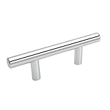 Cosmas 10 Pack 305-2.5CH Polished Chrome Cabinet Hardware Euro Style Bar Handle Pull - 2-1/2