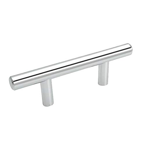 Cosmas 10 Pack 305-2.5CH Polished Chrome Cabinet Hardware Euro Style Bar Handle Pull - 2-1/2
