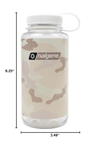 Image of Nalgene 32 oz Wide Mouth Water Bottle, Camo Clear | BPA-Free, Durable & Lightweight, Leak Proof, Dishwasher Safe, Large Reusable Plastic Bottle for Hiking, Gym, Work & Travel