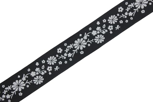 Ruban jacquard floral 3,5 cm de large pour customiser un vêtement facilement