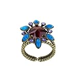 konplott ring groß Legierung: Messing Konplott: Ring Alien Anemone multi, moderne Anemonen-Kristallblüten-Ring in multicolor, für Damen/Frauen