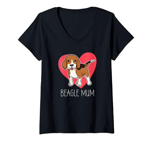 Mujer Beagle Mum Dog Lover Owner Puppy Mummy Camiseta Cuello V