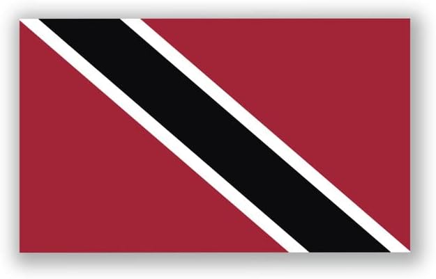 Adhesivo adhesivo de la bandera de Trinidad, paquete de 2, 5 x 3 pulgadas, vinilo de alta calidad | AW553