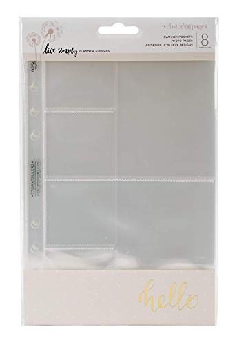 Webster's Pages, A5 Transparent Photo Sleeves , Planner Clear Card Pockets - Design A, Pack of 8