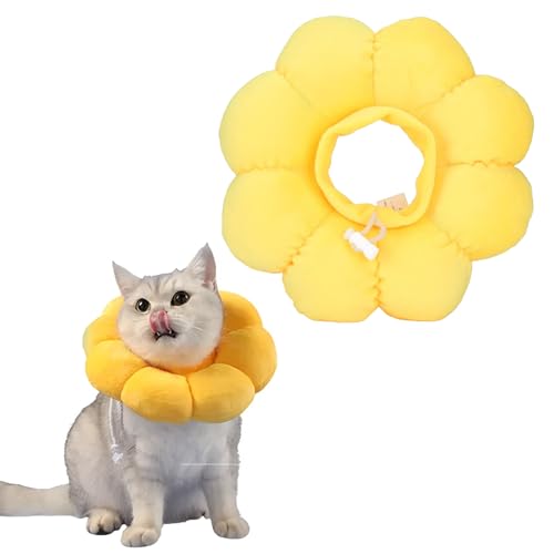 Cat Recovery Collar Cat Cone Collar Soft Cute Sun Flower Neck Cone