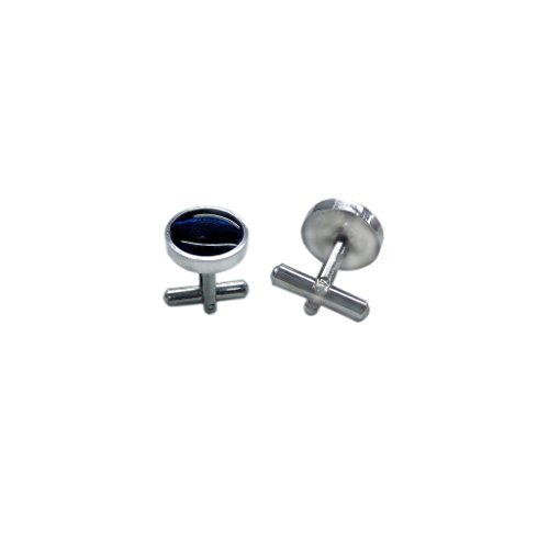 Image of BLACKSMITH Silver Round Cufflink for Men
