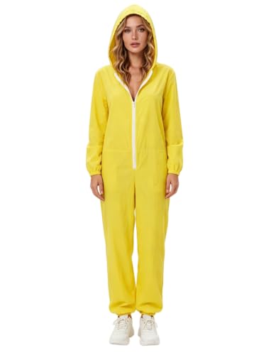 VnimVinter Halloween Yellow Jumpsuit Hazmat Suit Costume for Men Women (Yellow, S)