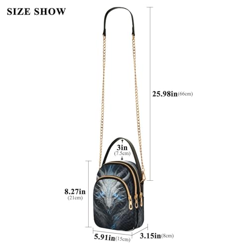 Bolso de hombro Black Dragon para mujer clásico retro miniatura 4