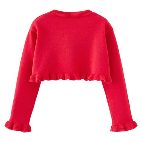 Toddler Girls Cardigan Sweater Bolero Shrug Kids Long Sleeve Cropped Dress Up Button Closure Jacket Tops2