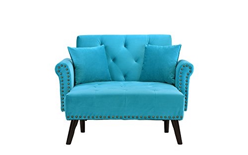 Divano Roma Furniture Modern Indoor Chaise Lounge Recliner Chair With Mid-Century Velvet Tufted Loveseat Couch For Living Room #TOP2