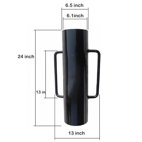 1 Pack 24 Inch Black Fence Post Driver with Handle 34LB Iron T Post Pole Pounder Hand Post Rammer for U Fence Post Wooden Post by MTB Supply - Image 2
