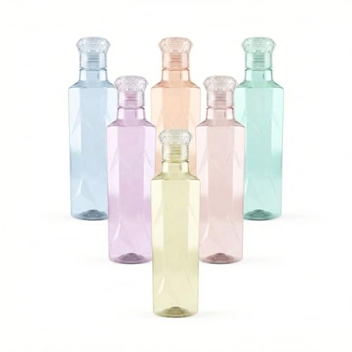 Image of RED WIND Unbreakable 1 Litre Jewel Cap Designer Water Bottles | Pack of 6 | Multicolor | Leakproof Screw Cap | BPA-Free | Bottles for Fridge, Gym, Home, Office, School and Travel