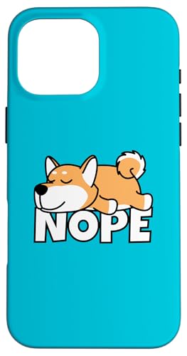 Lazy Shiba Inu Cute Dog Nope �Č� �X�}�z�P�[�X iPhone 16 Pro Max �p