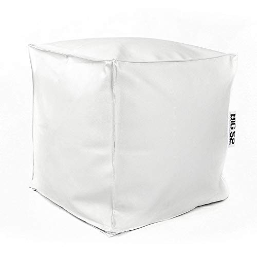 LiveDeco: Puf Cubo BiG52   Polipiel Blanca