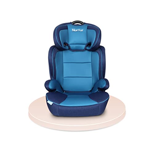 Nurtur Jupiter Baby/Kids 3-in-1 Car Seat + Booster Seat - Adjustable Backrest - Extra Protection - 5-Point Safety Harness - 9 months to 12 years (Group 1/2/3) Upto 36kg - Light Blue