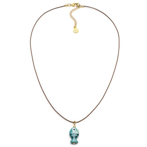 Pendentif poisson en céramique turquoise, le cadeau artisanal idéal