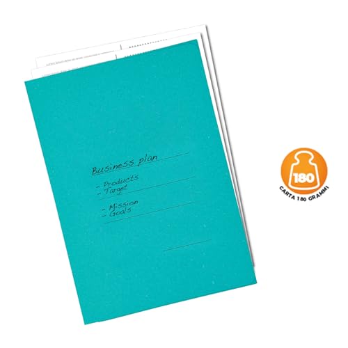 Blasetti Aktenordner mit 3 Klappen aus recyceltem Karton, Mix Farben, Ordner für Dokumente, Format 25 x 35 cm, Packung mit 50 Stück, Papier 1800 g