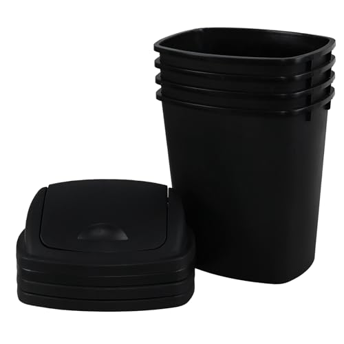Caneca de basura rectangular negra 6.6 gal 4 unidades miniatura 7