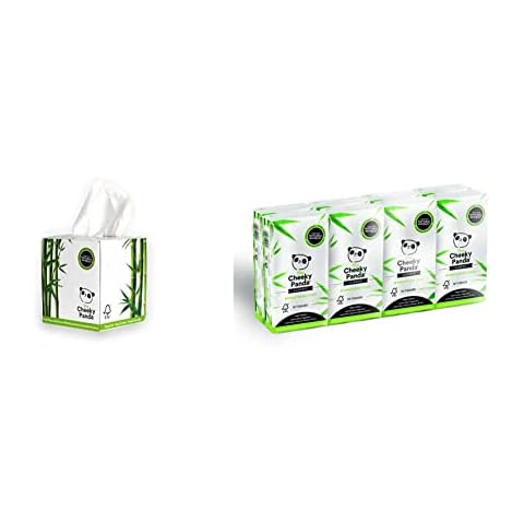 The Cheeky Panda 100% Bamboo Facial Tissue Cube, Pack of 56 Tissues & â€“ Bamboo Pocket Tissues Cover