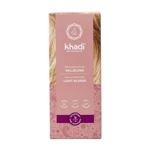 khadi HELLBLOND Pflanzenhaarfarbe - Haarfarbe für strahlendes Weizenblond bis zu warmem, goldenem Honigblond - 100% pflanzlich & natürlich - 100g
