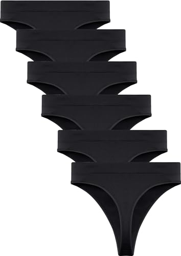 Womens Underwear Breathable Seamless Thongs 6 Pack Comfortable No Show High Waisted Thong Tangas Panties2