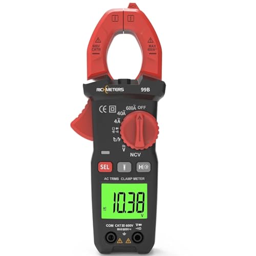 Medidor de pinza digital ACDC 600A RSBHBBHW modelo RM99C con rango automático, luz flash y luz de fondo miniatura 3